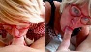 Fit mature woman cant live without engulfing large youthful penis splitscreen